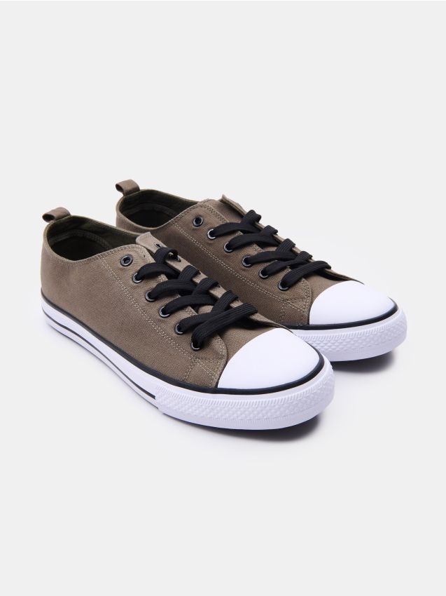 Sinsay - Adidași cu șireturi - verde-maroniu