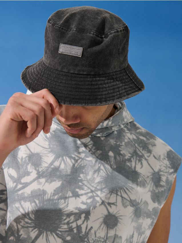 Sinsay - Pălărie de pescar din bumbac - gri