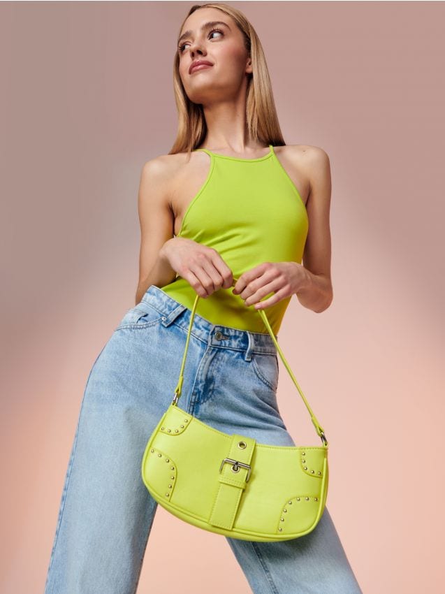 Bag with buckle Color yellow green - SINSAY - 0507G-71X