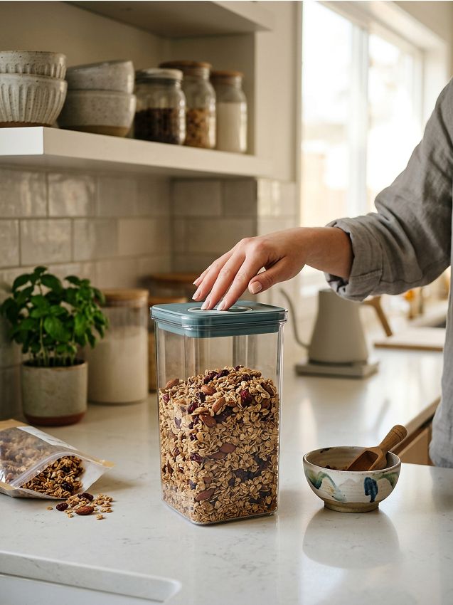 Sinsay - Recipient transparent pentru alimente cu capac - light blue