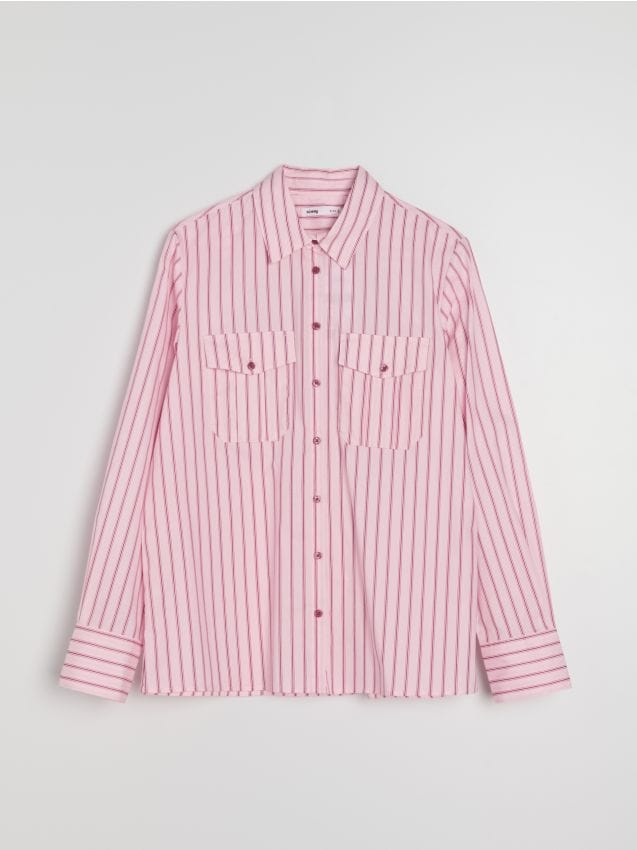 Sinsay - Bavlnená pásikavá košeľa - viacfarebná