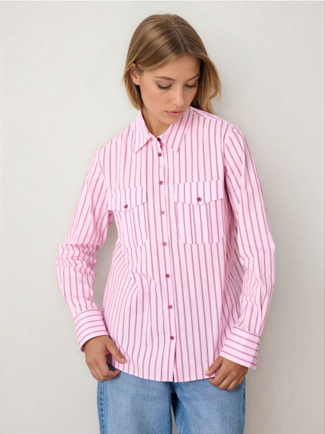 Sinsay - Bawełniana koszula w paski - wielobarwny