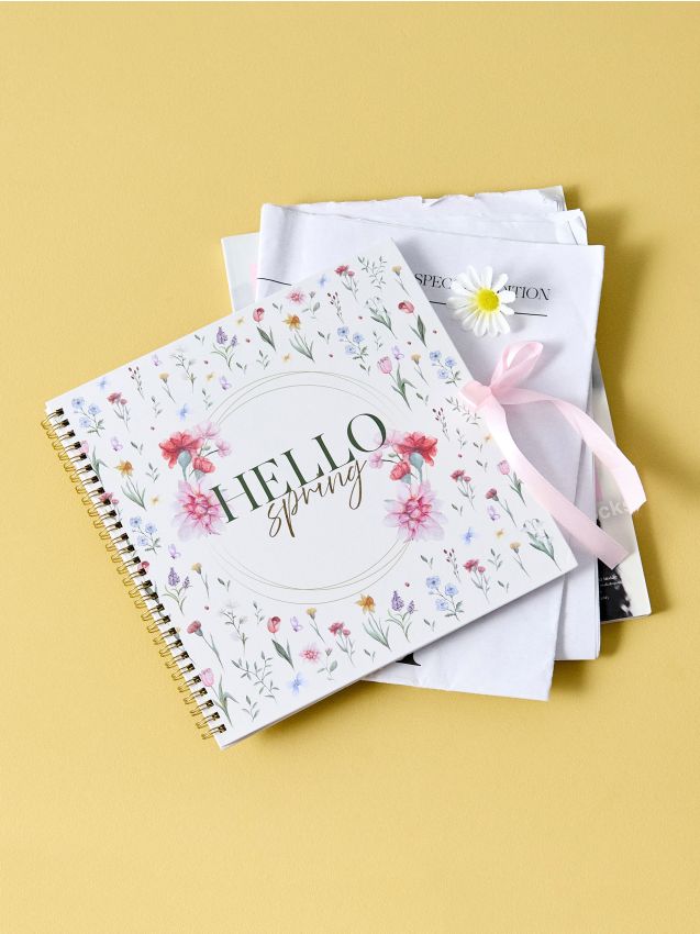 Sinsay - Album foto cu flori - crem