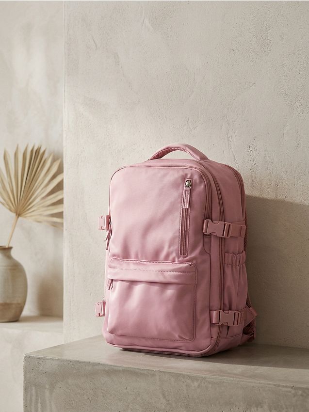 Sinsay - Podróżny nylonowy plecak - różowy