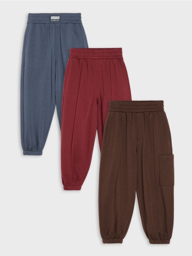 Sinsay - Pantaloni de trening balloon 3 pack - maro-închis