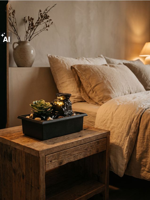 Sinsay - Fântână decorativă LED cu suculent artificial - verde