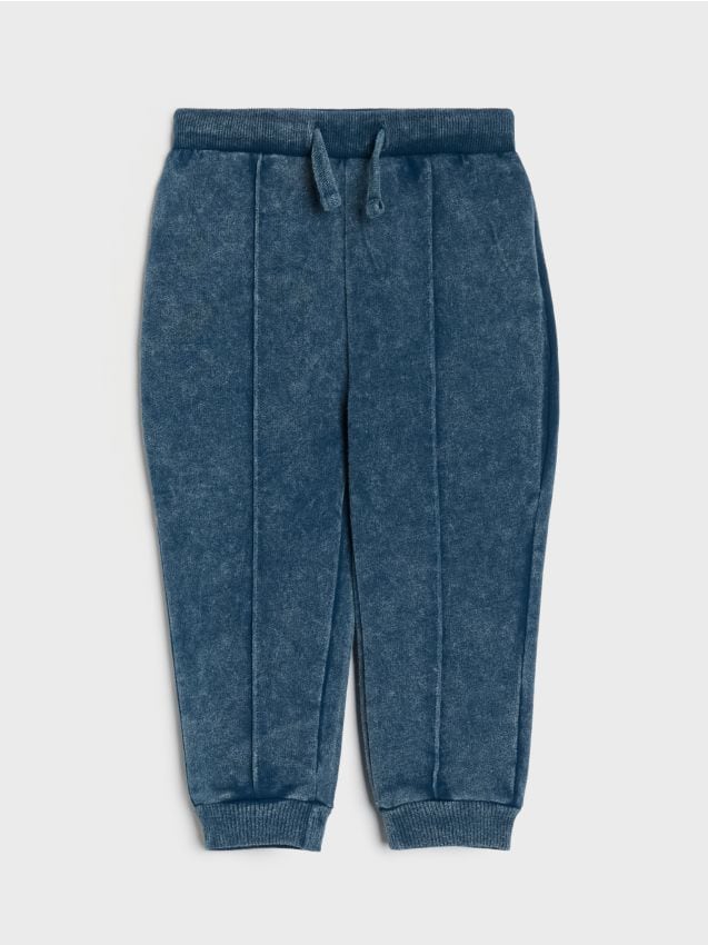 Sinsay - Pantaloni cu efect prespălat - bleumarin