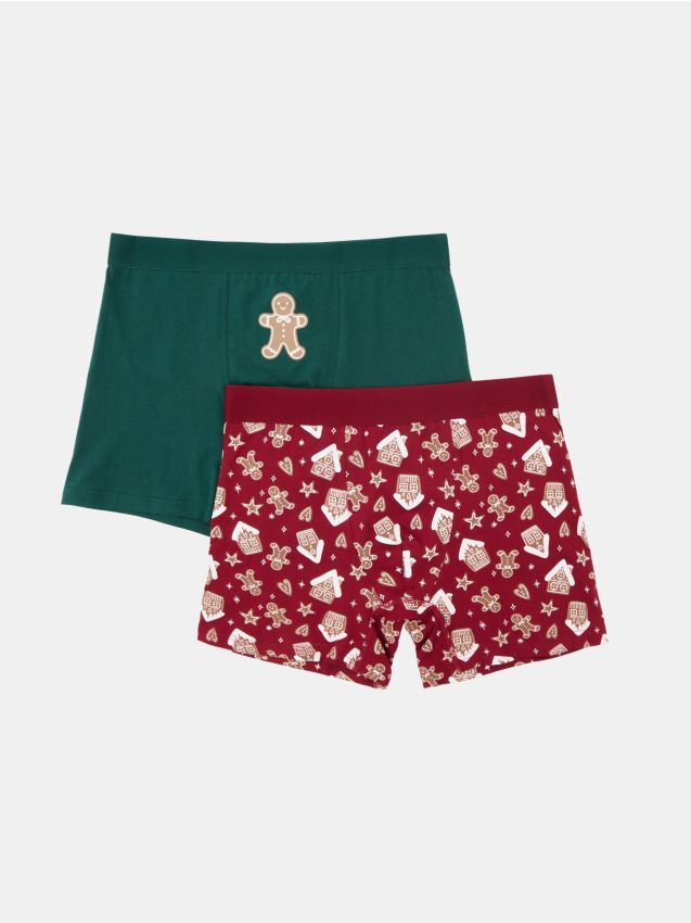Sinsay - Božićne bokserice s motivom čovječuljka od medenjaka 2 pack