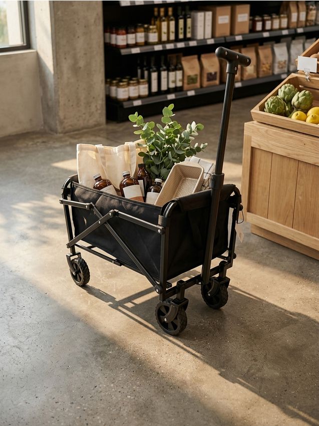 Sinsay - Cărucior pliabil de cumpărături cu roți - negru