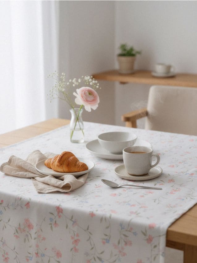 Sinsay - Hărtie de masă cu imprimeu floral - alb