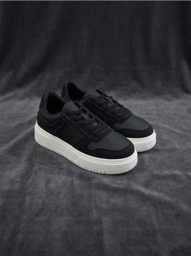 Sinsay - Pantofi sport din piele ecologică - negru