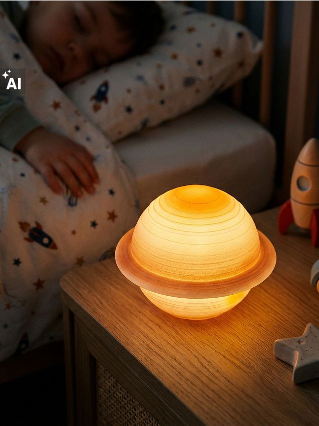 Sinsay - Lampă de veghe LED pentru copii în formă de planetă - oranj-deschis