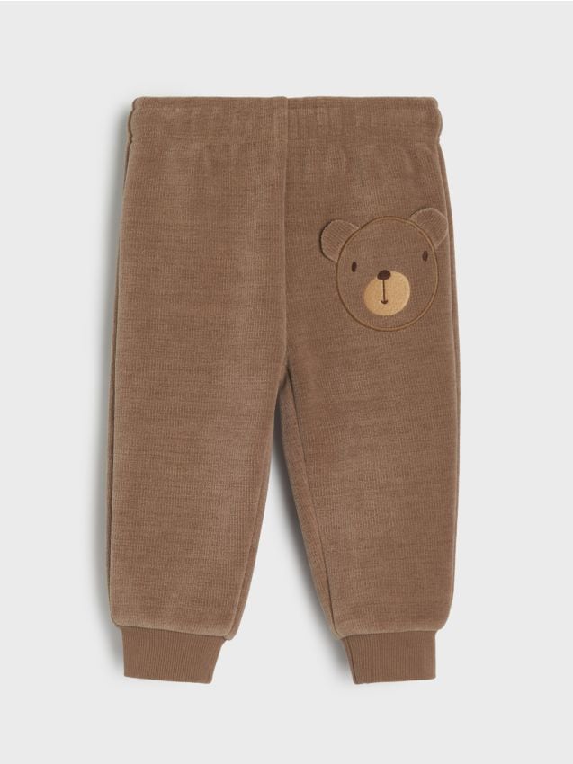 Sinsay - Zateplené nohavice regular strihu s výšivkou - béžová