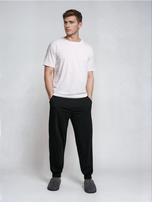 Sinsay - Bawełniane spodnie piżamowe - czarny