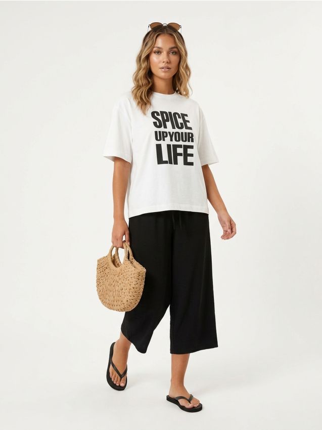 Sinsay - Tricou din bumbac cu imprimeu Spice Girls - alb