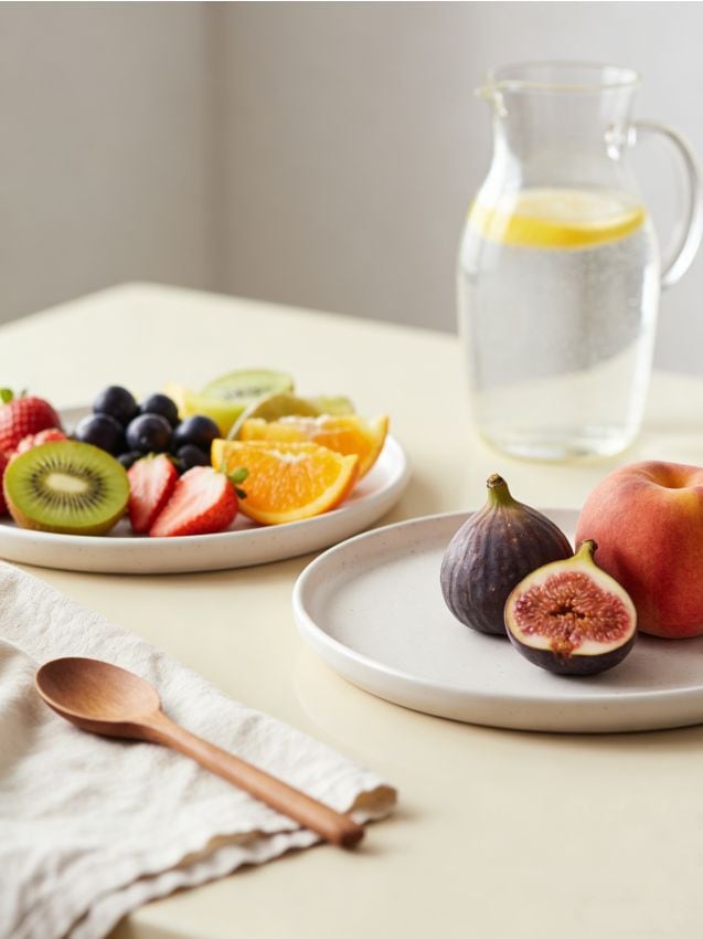 Sinsay - Set de farfurii plate cu model punctat 2 pack - crem