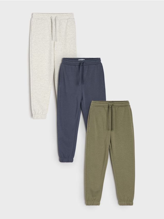 Sinsay - Set de 3 perechi de pantaloni sport jogger - kaki