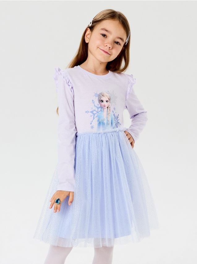 Sinsay - Rochie din bumbac cu imprimeu Frozen - lavand