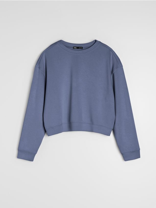 Sinsay - Bluza basic - niebieski