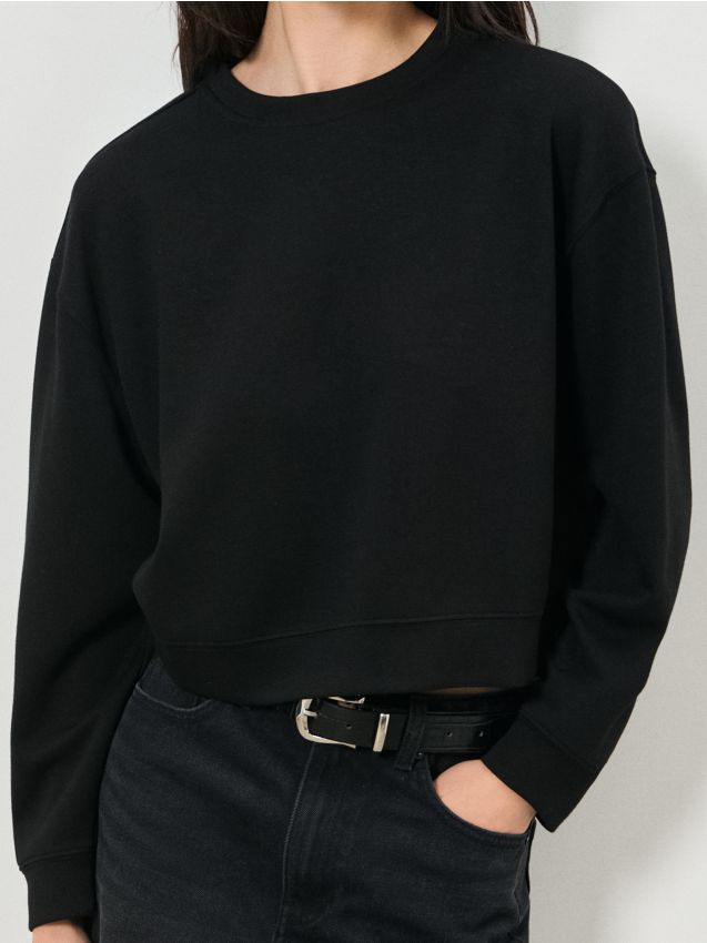 Sinsay - Bluza basic - czarny