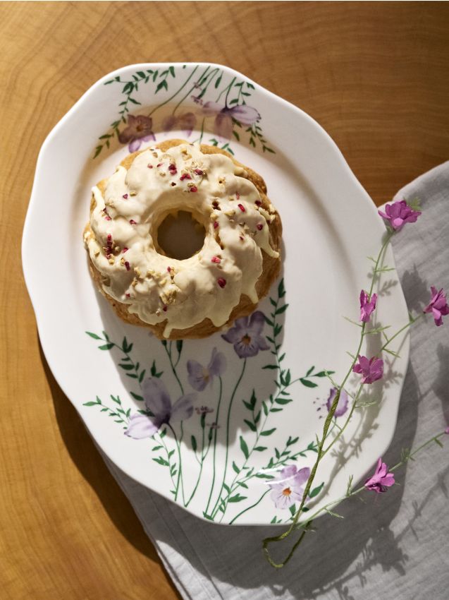 Sinsay - Platou ceramic cu motiv floral - multicolor