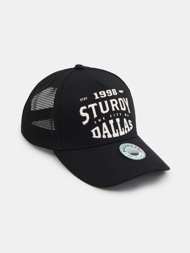 Sinsay - Șapcă tip trucker cu imprimeu - negru