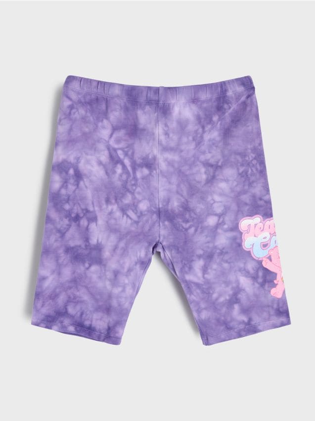 Sinsay - Colanți scurți cu efect tie dye Care Bears - mov