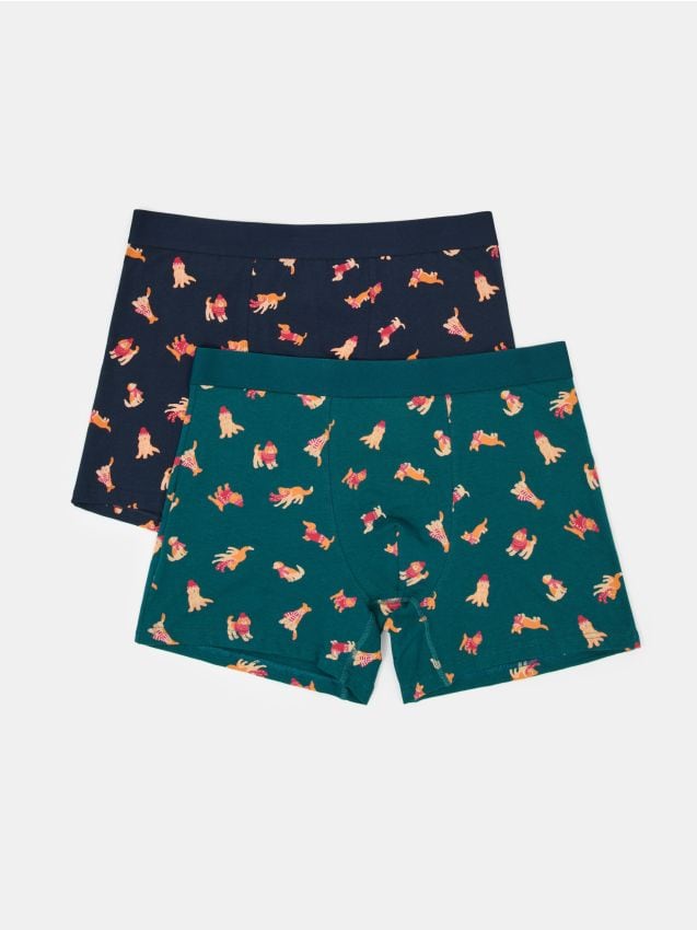 Sinsay - Boxeri din bumbac cu motiv de câini 2 pack - multicolor