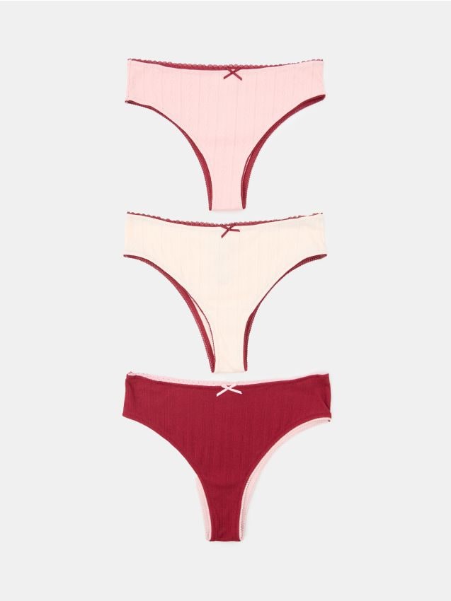 Sinsay - Chiloți brazilieni din bumbac 3 pack - multicolor