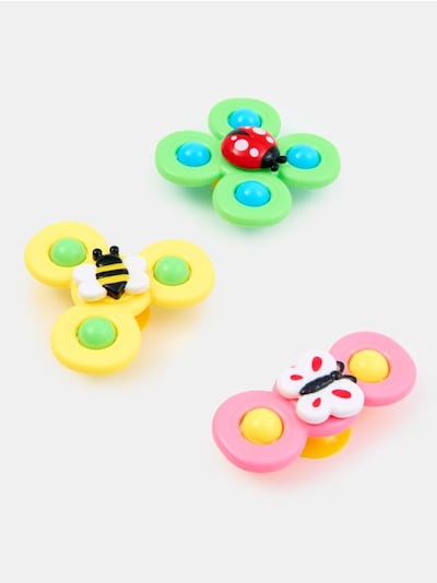 Zabawka - Kręcące grzechotki z przyssawką 3 pack