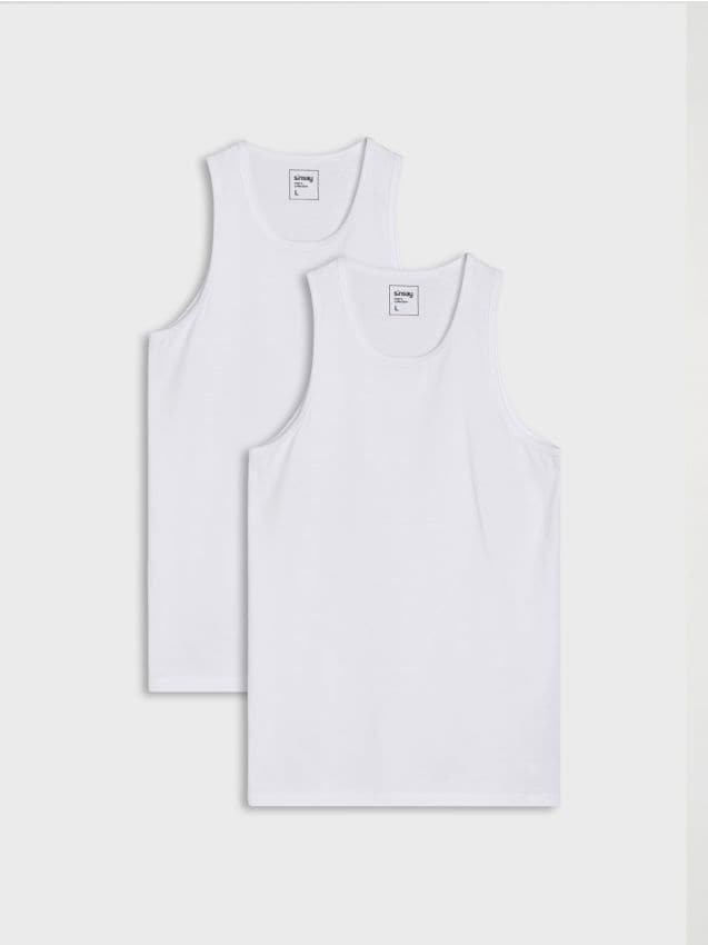 Sinsay - Set de 2 tricouri din bumbac - alb