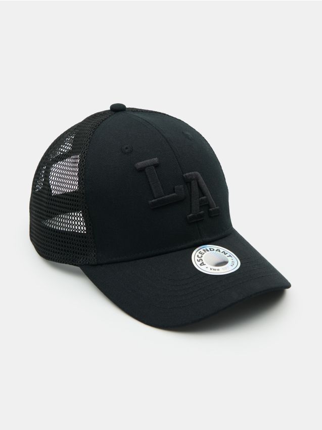 Sinsay - Șapcă cu cozoroc cu broderie LA - negru