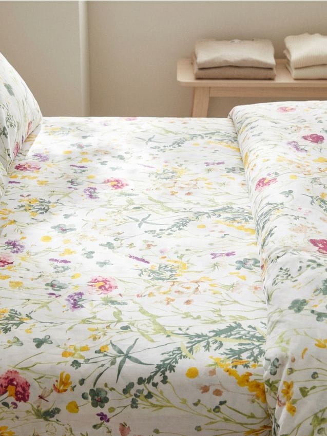 Sinsay - Cearceaf din bumbac cu elastic cu flori - multicolor