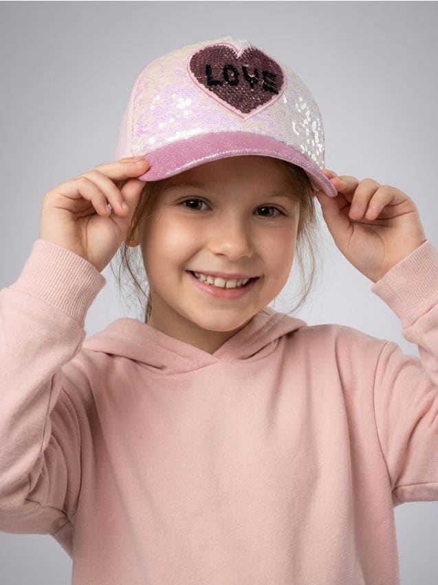 Sinsay - Șapcă din bumbac cu paiete - roz