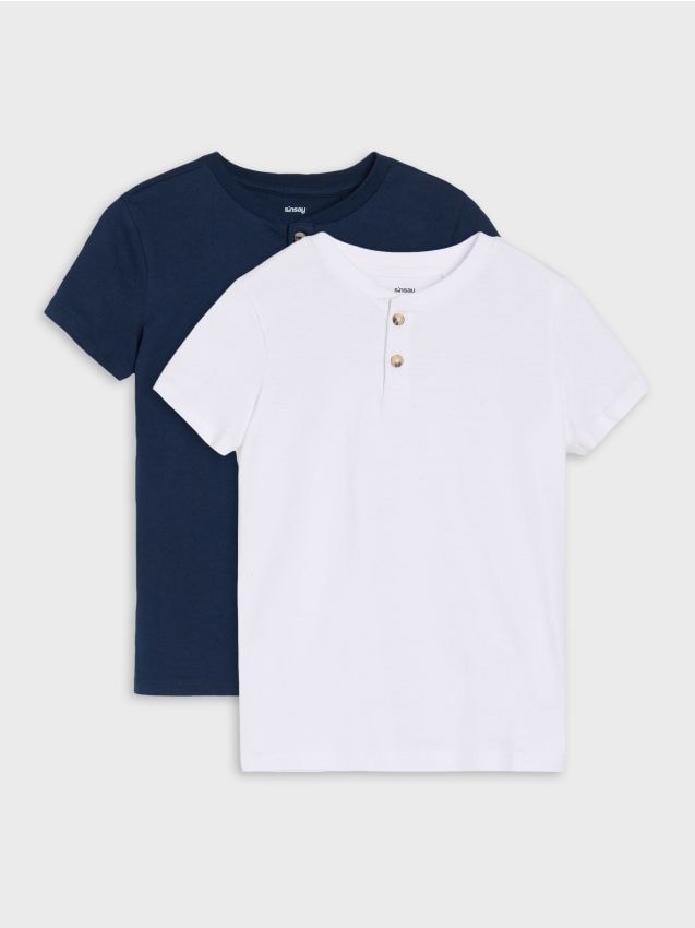 T-Shirts mit Zierknöpfen – 2er-Pack - SINSAY