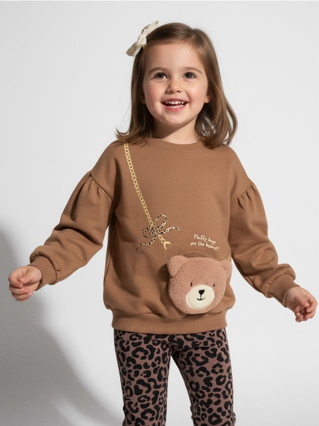 Sinsay - Hanorac cu guler rotund - maro