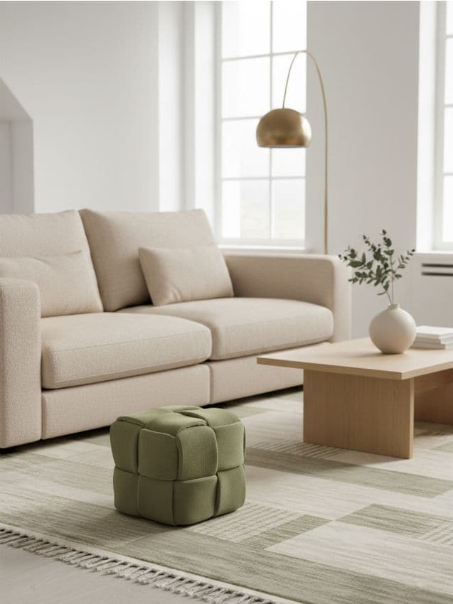 Sinsay - Puf cub cu cusături decorative - verde-deschis