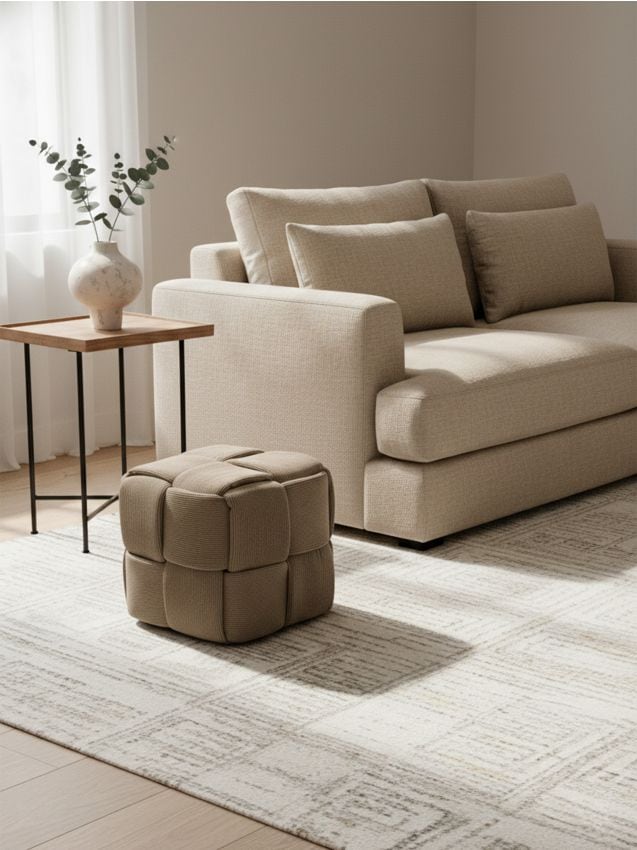 Sinsay - Puf cub cu cusături decorative - maro