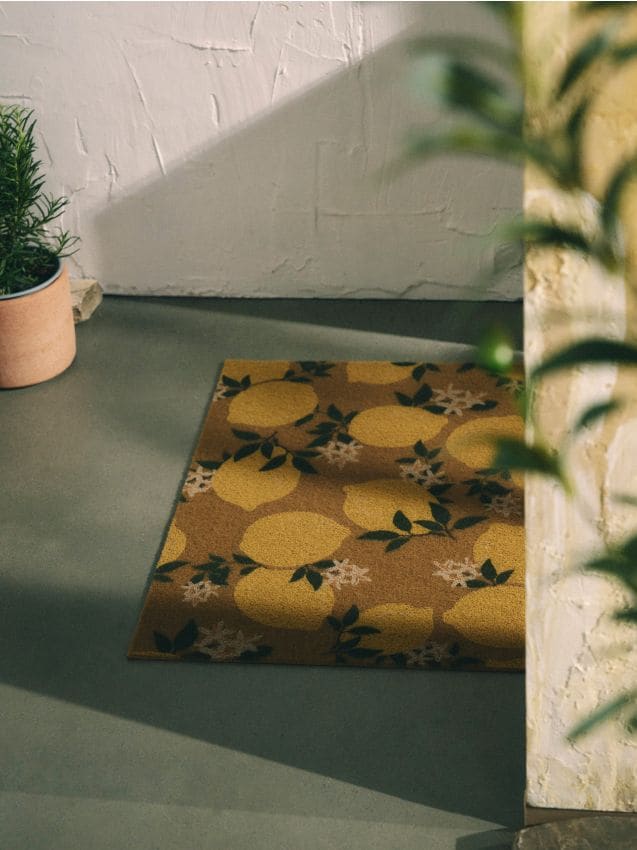 Sinsay - Preș de intrare cu motiv de lămâi - galben