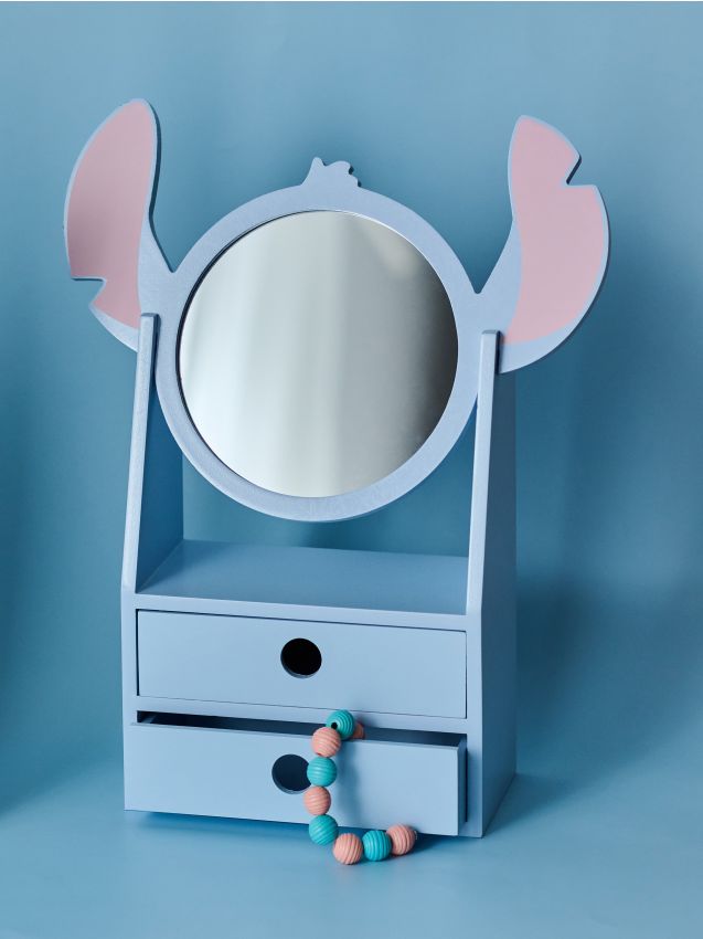 Sinsay - Oglindă cu sertărașe pentru depozitare Stitch - light blue