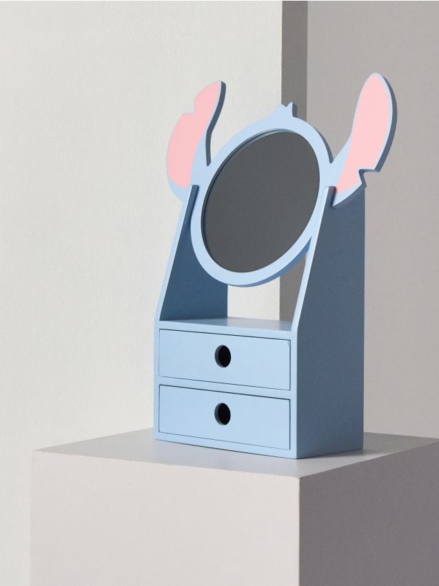 Sinsay - Oglindă cu sertărașe pentru depozitare Stitch - light blue