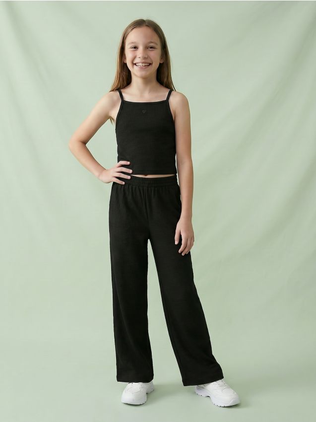 Sinsay - Set din bumbac: tricou și pantaloni - negru