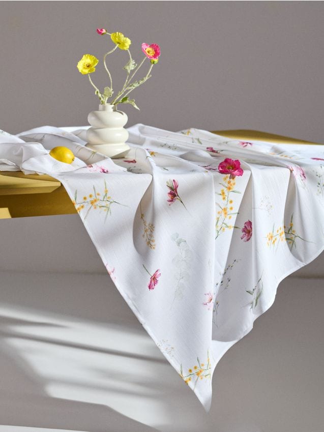 Sinsay - Față de masă cu motiv floral - alb