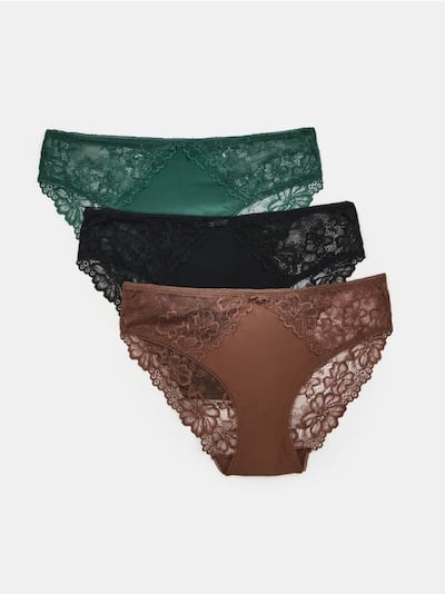 Βαμβακερά σλιπ με δαντέλα 3 pack