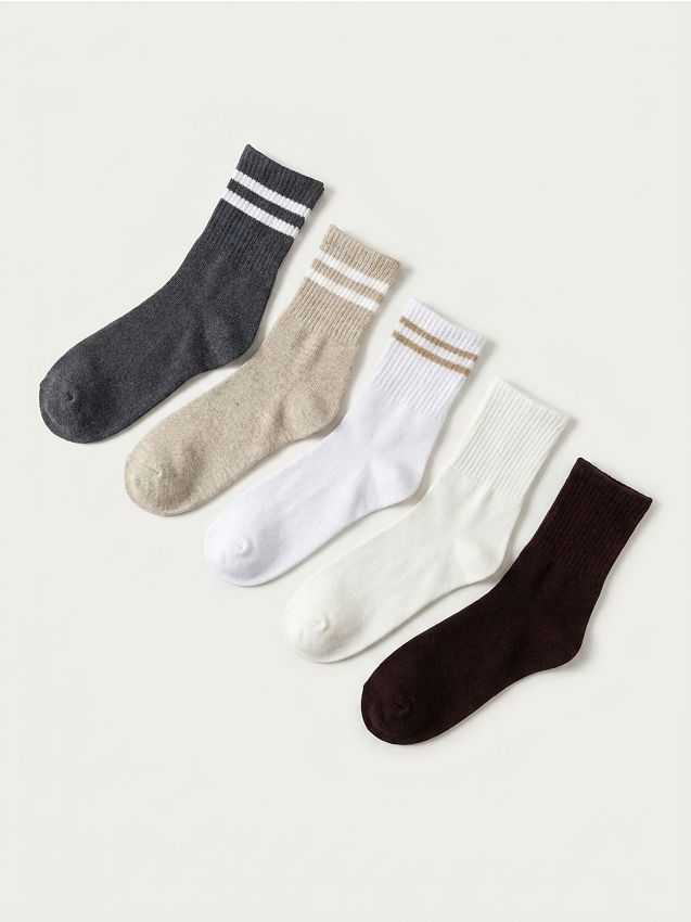 Sinsay - Șosete din Bumbac cu Dungi, Set de 5 - multicolor