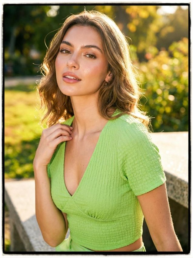 Sinsay - Top scurt - verde-aprins