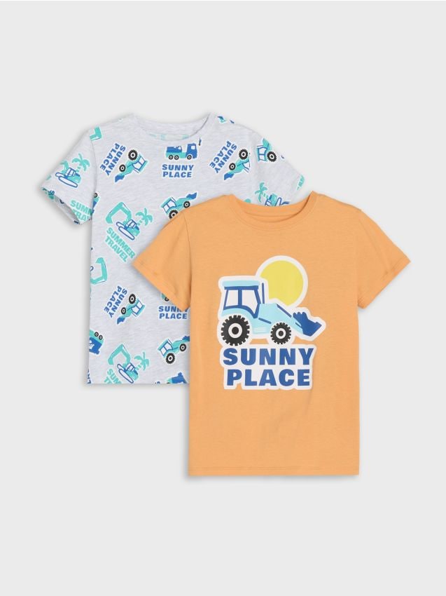 Sinsay - Koszulki 2 pack - pomarańczowy