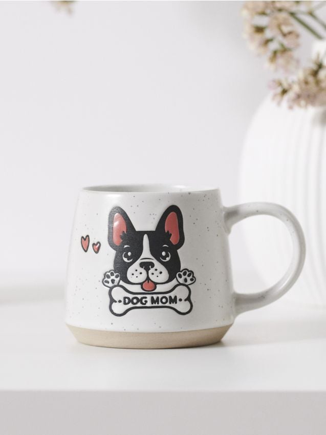 Sinsay - Cana cu inscriptie - alb