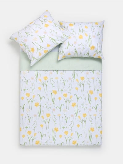 Σετ βαμβακερών σεντονιών με λουλουδάτο μοτίβο