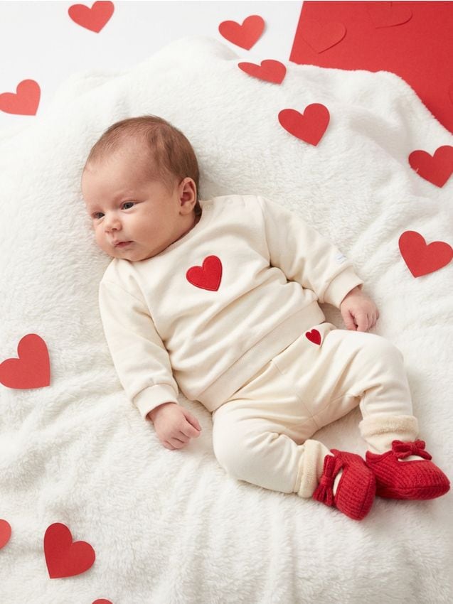 Sinsay - Bavlnené legíny - krémová